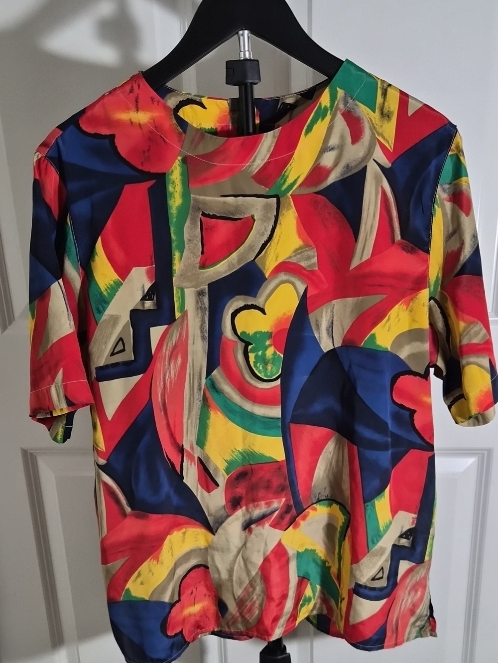 Alfred Dunner red, yellow, green and blue Abstract Print Top